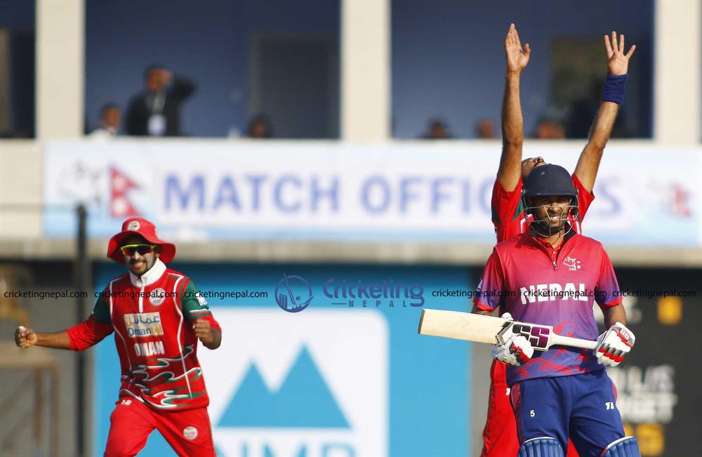 Nepal capitulate in a meek batting display against Oman