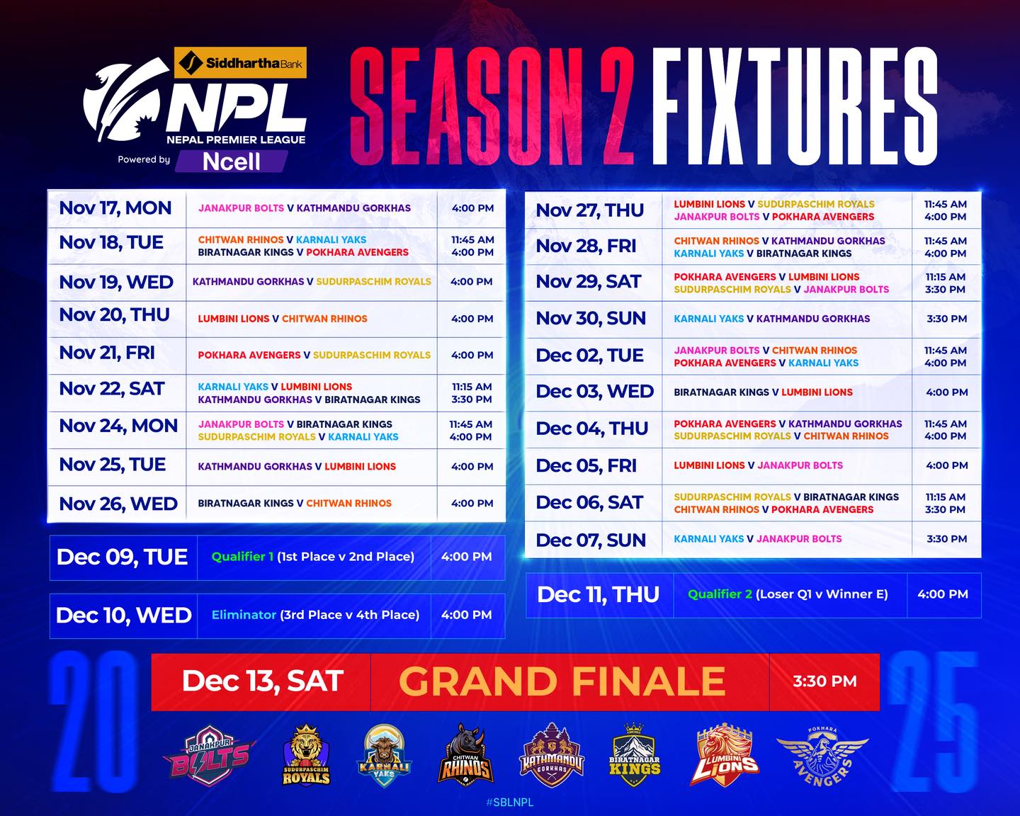 NPL 2025 set to be played under the floodlights